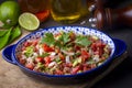 Turkish Shepards Salad with cucumber, tomato, red onion, pepper, parsley (Turkish name kasik salata or coban salata Royalty Free Stock Photo