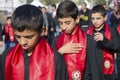 Turkish Shia children takes part in an Ashura parade