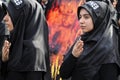 Turkish Shia girls takes part in an Ashura parade Royalty Free Stock Photo