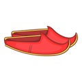 Turkish shoes icon, cartoon style