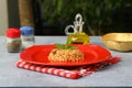 Turkish Stuffed Rice with Currants for Preparing Dolma in Plate with Spoon . Pilav or Pilaf. Traditional Food. Ready to Eat. Royalty Free Stock Photo