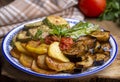 Turkish style mixed vegetable fried (Karisik Kizartma Royalty Free Stock Photo