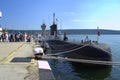 Turkish submarine moored at Varna port
