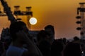 Turkish sunset on public event in Izmir