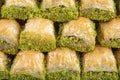 Turkish sweet Dry Baklava on a marble background. Turkish pastry dessert baklava. Ramadan or holiday desserts concept. Antep Royalty Free Stock Photo