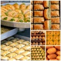 Turkish sweets - baklava, sekerpare and tulumba Royalty Free Stock Photo