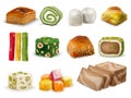 Turkish Sweets Realistic Set Royalty Free Stock Photo