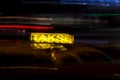 Turkish TAXI in a long exposure picture in night time- photography