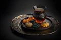 Turkish tea with cookies created with generative AI technology