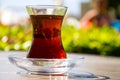 Turkish tea in traditional glass cup Royalty Free Stock Photo