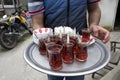 Turkish tea on tray