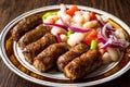 Turkish Tekirdag or inegÃÂ¶l Kofte with Piyaz Salad / Kofta