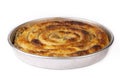 Turkish Tepsi Boregi, Round Borek, Tray pastry Turkish name; rulo borek Royalty Free Stock Photo