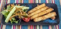 Turkish Tepsi Boregi, Round Borek, Tray pastry Turkish name; rulo borek - sigara boregi Royalty Free Stock Photo