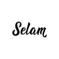 Turkish text: Hello. Lettering. Ink illustration. Modern brush calligraphy. Selam Royalty Free Stock Photo