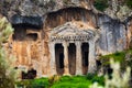 Turkish tourist attraction the ancient tomb of Bellerophon in the city of Tlos. Royalty Free Stock Photo