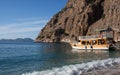 Turkish touristic boat in Butterfly valley, Olu Deniz, Turkey Royalty Free Stock Photo