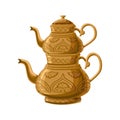 Turkish traditional antique decorated copper teapot Royalty Free Stock Photo