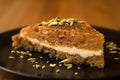 Turkish Traditional Dessert Ekmek Kadayifi / Bread Pudding Royalty Free Stock Photo