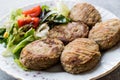 Turkish traditional Food kadinbudu kofte meatball rice and meat falafel. Royalty Free Stock Photo