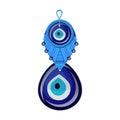 Turkish traditional glass amulet boncuk, evil eye, isolated.