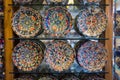 Turkish traditional handpainted pottery plates Royalty Free Stock Photo