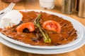 Turkish Traditional iskender kebap or doner kebab Royalty Free Stock Photo