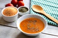 Turkish traditional tarhana soup in bowl Royalty Free Stock Photo