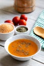 Turkish traditional tarhana soup in bowl Royalty Free Stock Photo