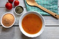 Turkish traditional tarhana soup in bowl Royalty Free Stock Photo