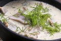 Turkish traditional tripe soup; iskembe corbasi and offal soup Royalty Free Stock Photo