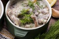 Turkish traditional tripe soup; iskembe corbasi and offal soup Royalty Free Stock Photo