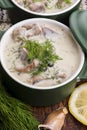 Turkish traditional tripe soup; iskembe corbasi and offal soup Royalty Free Stock Photo