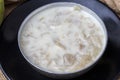 Turkish Traditional Tripe Soup on a linen background. Local name iskembe corbasi Royalty Free Stock Photo