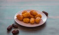 Turkish Tulumba sweets and dates