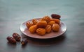 Turkish Tulumba sweets and dates
