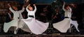 The Turkish whirling dancers or Sufi whirling dancers at Spirito Del Pianeta Royalty Free Stock Photo