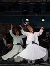 The Turkish whirling dancers or Sufi whirling dancers at Spirito Del Pianeta Royalty Free Stock Photo