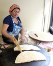 Turkish woman cooking pastry