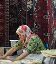 Turkish Woman making Pide Royalty Free Stock Photo