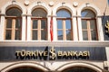 Turkiye IS Bankasi logo on an office in Istanbul.