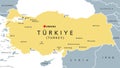 TÃÂ¼rkiye, Turkey political map with capital Ankara
