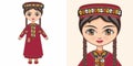 Turkmen girl in national costume Royalty Free Stock Photo