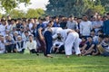 Turkmen wrestling in Istanbul Royalty Free Stock Photo