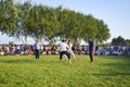 Turkmen wrestling in Istanbul Royalty Free Stock Photo