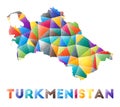 Turkmenistan - colorful low poly country shape.