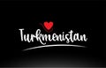 Turkmenistan country text typography logo icon design on black background