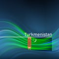 Turkmenistan flag background. Abstract turkmen flag in blue sky. National holiday card design. State banner, turkmenistan poster,