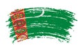 Turkmenistan flag in grunge brush stroke, vector Royalty Free Stock Photo