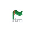 Turkmenistan flag icon. Original simple design of the turkmen flag, map marker. Design element, template national poster with tm Royalty Free Stock Photo